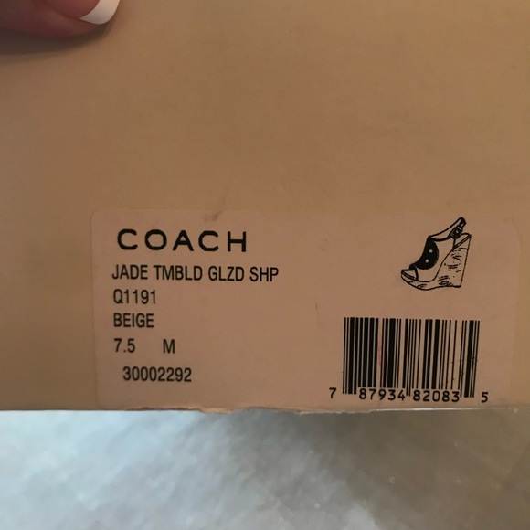 COACH Jade wooden Wedge sling back Sandals - Picture 8 of 8